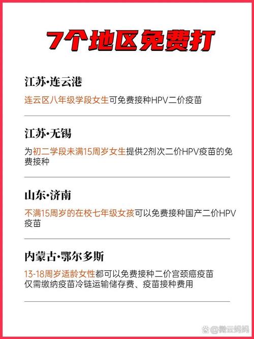 HPV疫苗免费接种(适龄女孩hpv疫苗免费接种)